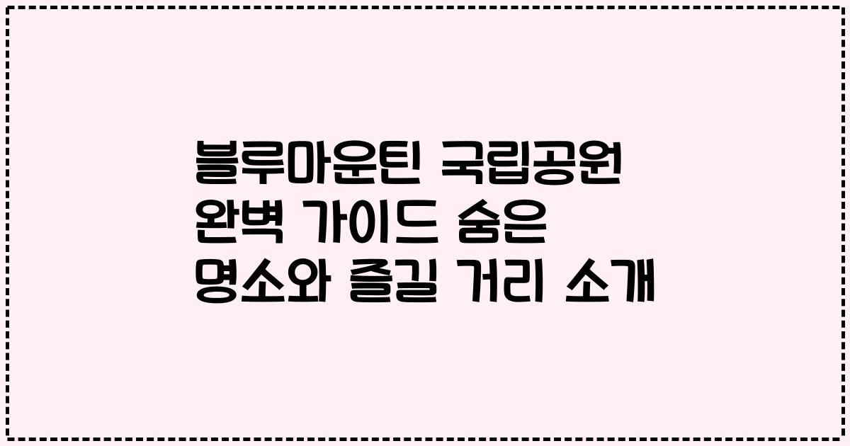 블루마운틴 국립공원 완벽 가이드 숨은 명소와 즐길 거리 소개